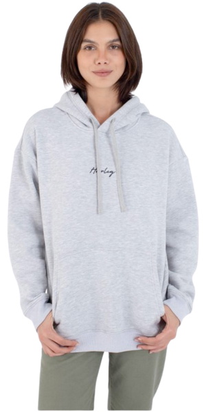 2026 Hurley Womens Script Only Hoodie WFTEU00017 - Light Heather Grey
